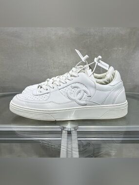 CHANEL White Leather Interior with Stamped Serial Code